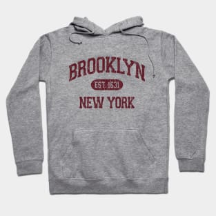 Brooklyn NY Arch Distressed, Retro Print Hoodie